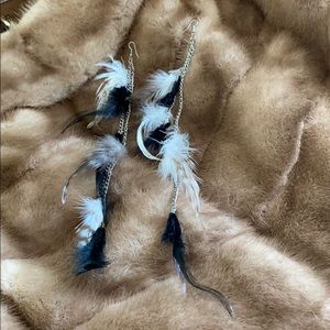 Long Retro Style Feather earrings